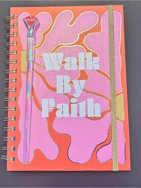 Walk By Faith Pink and Coral Decorative Wall Art Print